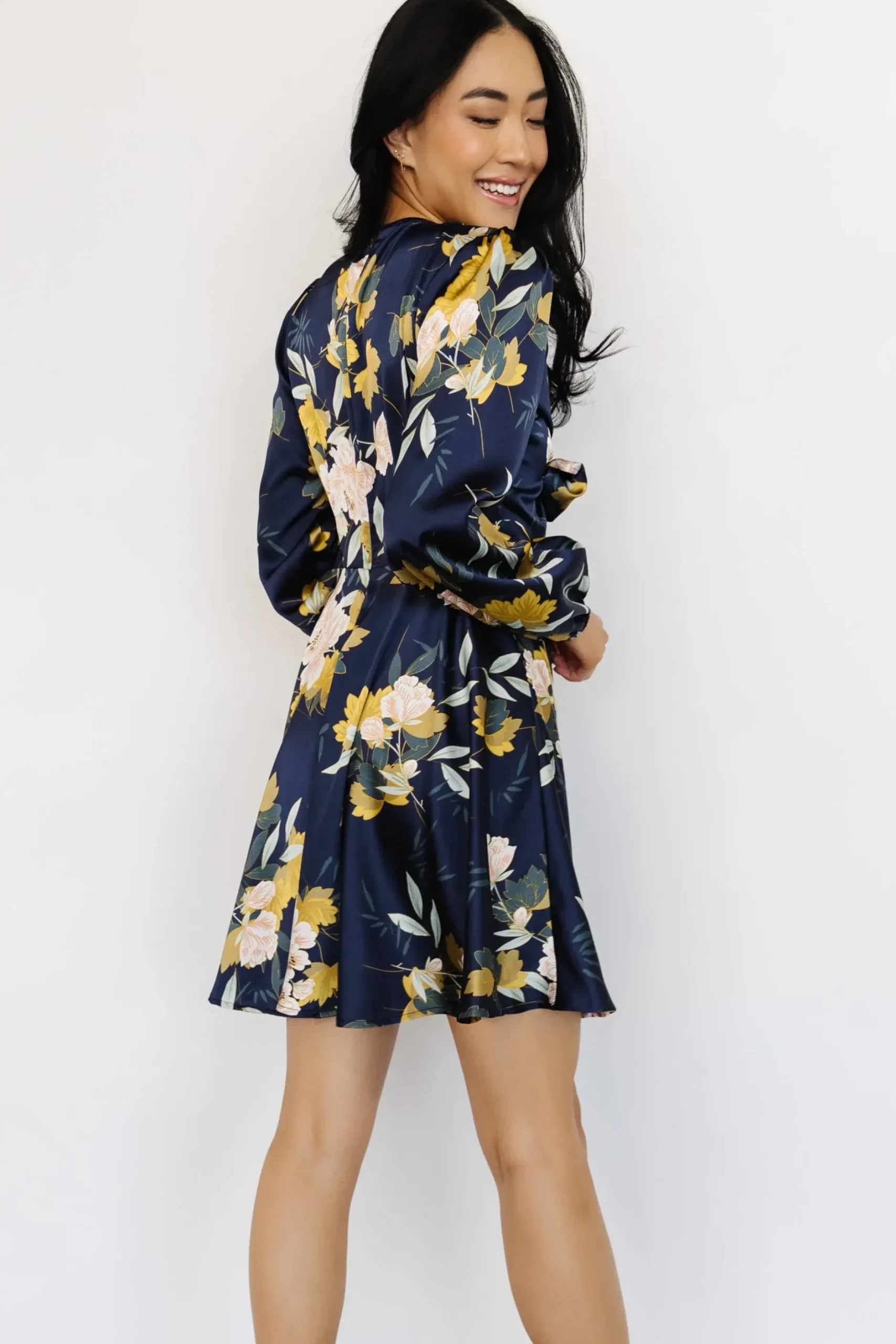 Baltic Born short dresses|WEDDING SUITE|Woodbury Satin Mini Dress | Navy Floral