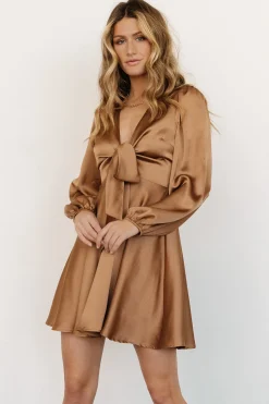 Baltic Born short dresses|WEDDING SUITE|Woodbury Satin Mini Dress | Mocha