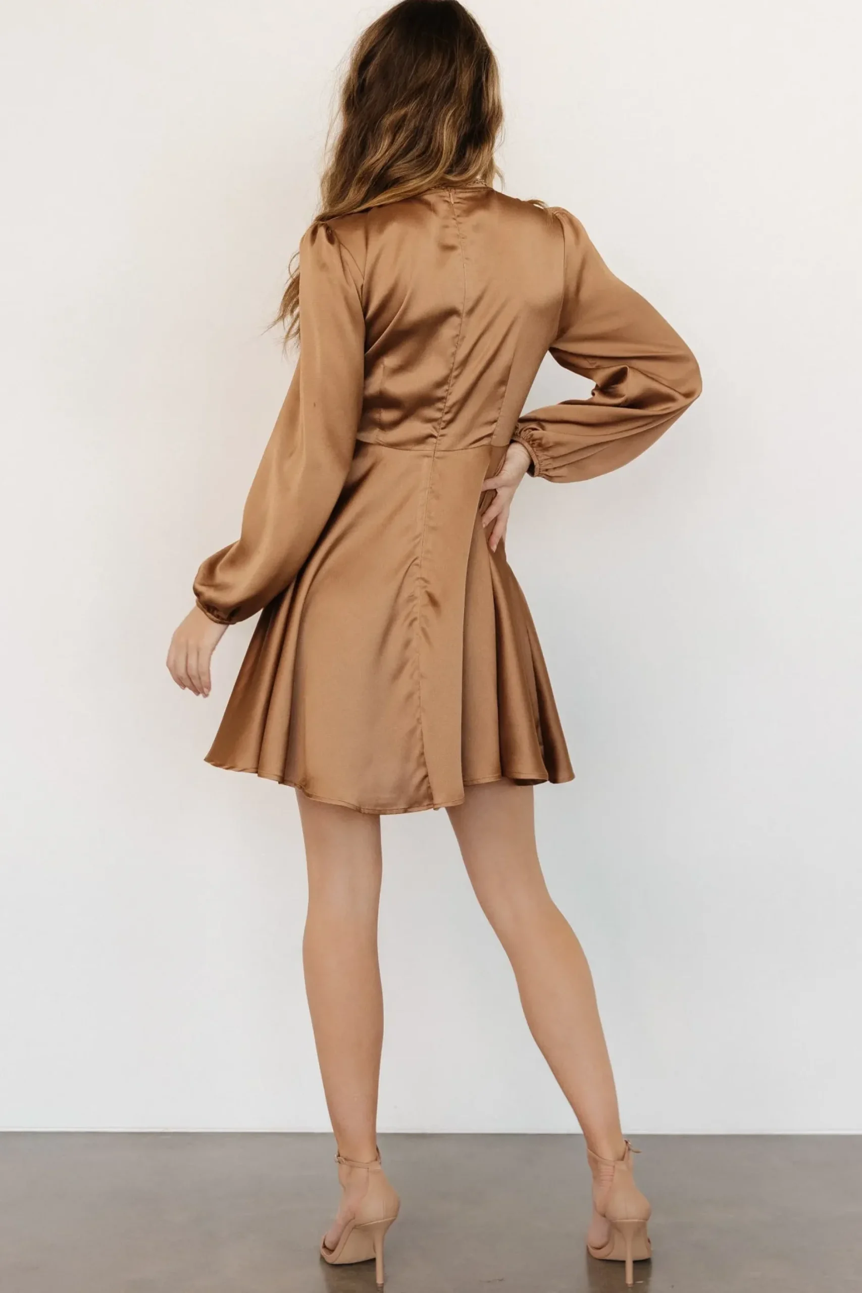 Baltic Born short dresses|WEDDING SUITE|Woodbury Satin Mini Dress | Mocha