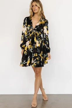 Baltic Born short dresses|WEDDING SUITE|Woodbury Satin Mini Dress | Black Floral