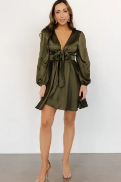 Baltic Born short dresses|WEDDING SUITE|Woodbury Satin Mini Dress | Olive