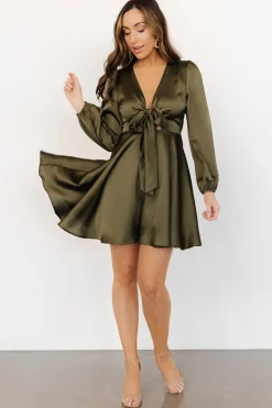 Baltic Born short dresses|WEDDING SUITE|Woodbury Satin Mini Dress | Olive