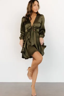 Baltic Born short dresses|WEDDING SUITE|Woodbury Satin Mini Dress | Olive