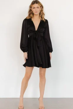Baltic Born short dresses|WEDDING SUITE|Woodbury Satin Mini Dress | Black
