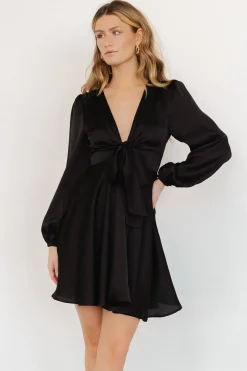 Baltic Born short dresses|WEDDING SUITE|Woodbury Satin Mini Dress | Black