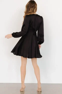 Baltic Born short dresses|WEDDING SUITE|Woodbury Satin Mini Dress | Black