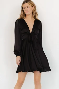 Baltic Born short dresses|WEDDING SUITE|Woodbury Satin Mini Dress | Black
