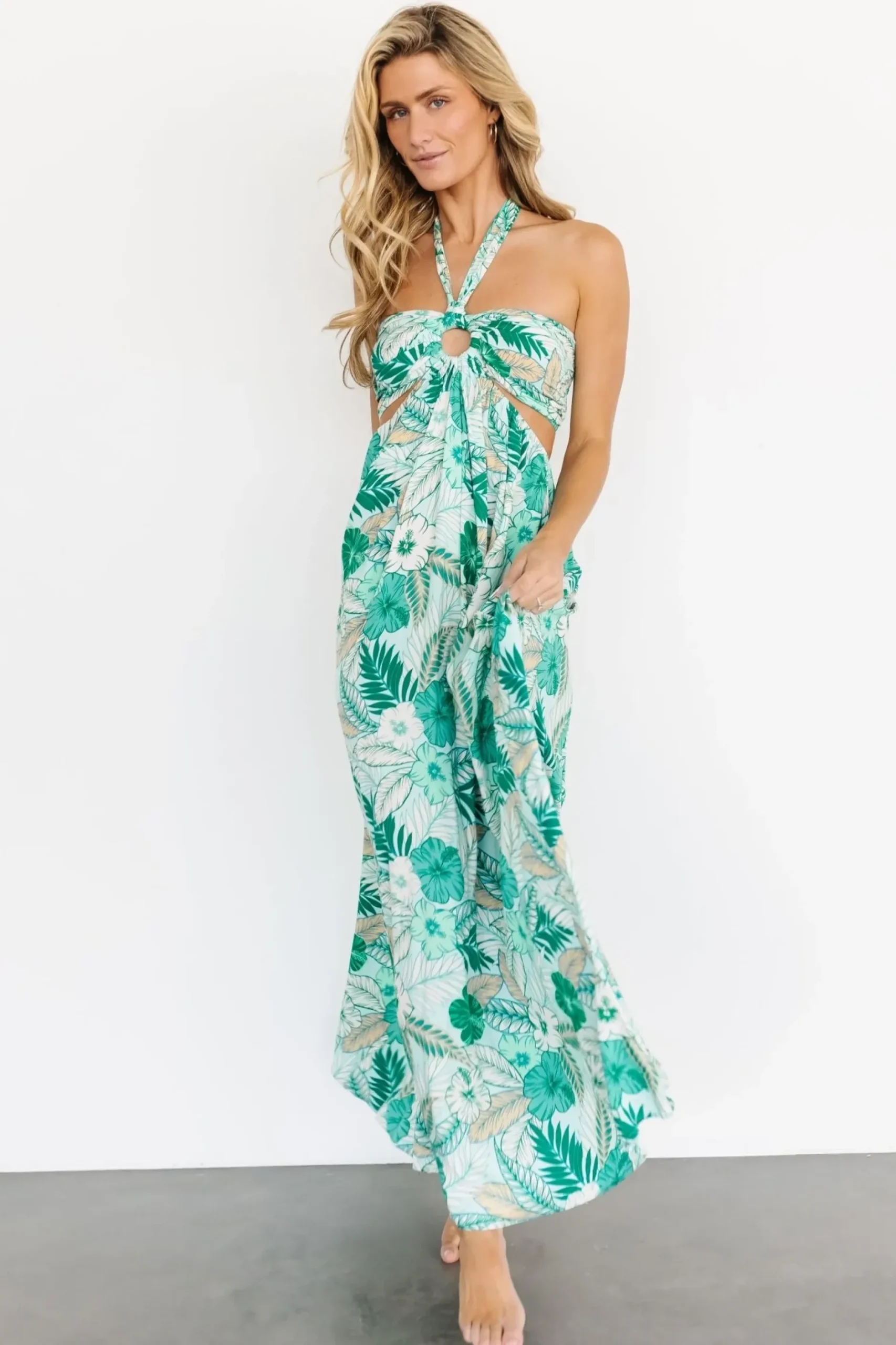Baltic Born maxi dresses|Wylde Cut Out Maxi Dress | Green Multi