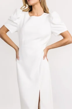 Baltic Born midi dresses|WEDDING SUITE|Younge Puff Sleeve Midi Dress | Off White