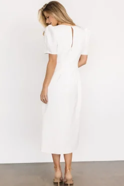 Baltic Born midi dresses|WEDDING SUITE|Younge Puff Sleeve Midi Dress | Off White