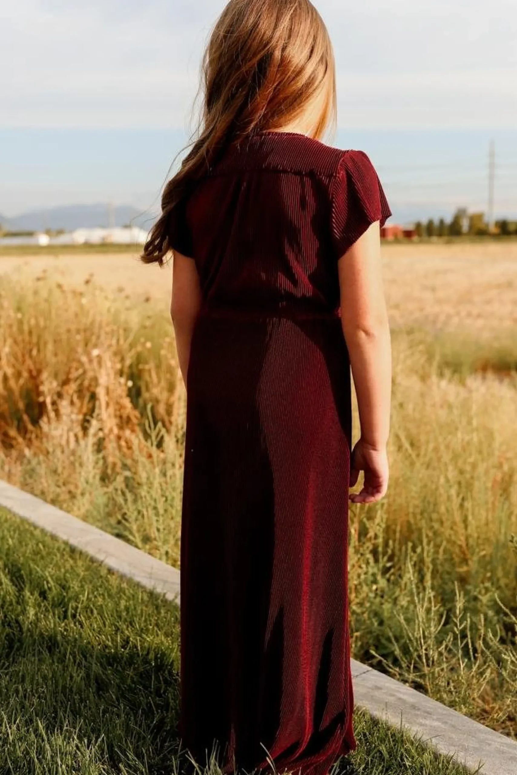 Baltic Born flower girl|Youth Athena Pleated Maxi Dress | Mulberry