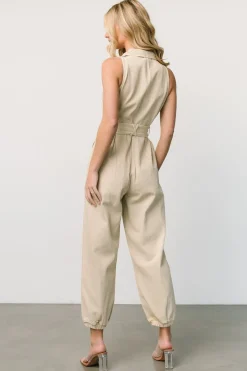 Baltic Born JUMPSUITS + ROMPERS|Zahara Sleeveless Jumpsuit | Sand