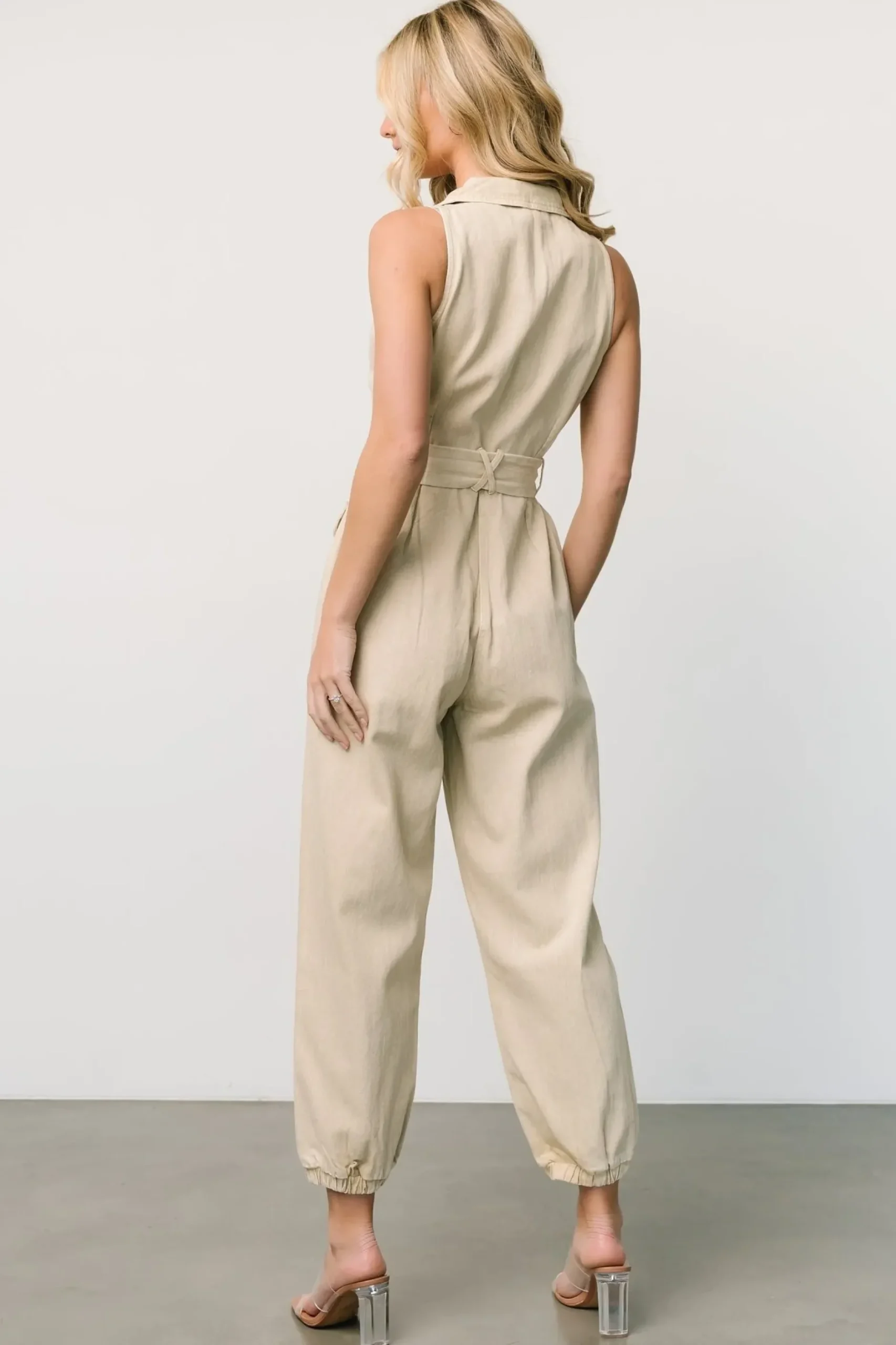 Baltic Born JUMPSUITS + ROMPERS|Zahara Sleeveless Jumpsuit | Sand