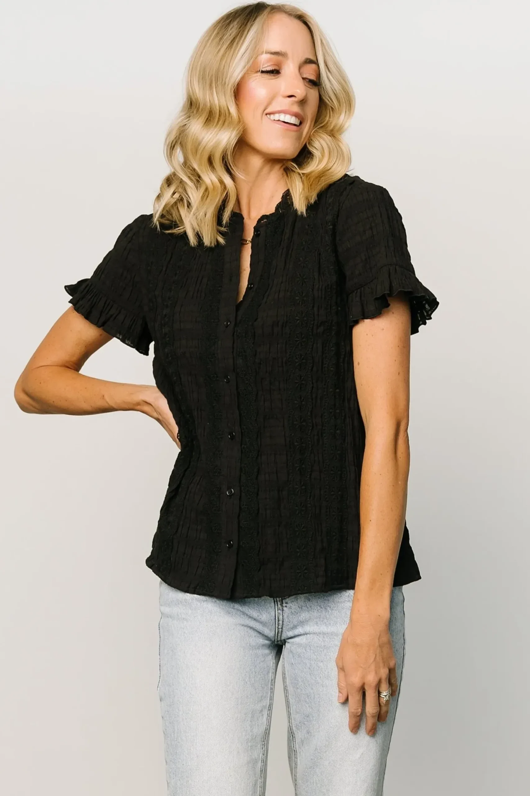 Baltic Born blouses + shirts|Zara Lace Top | Black