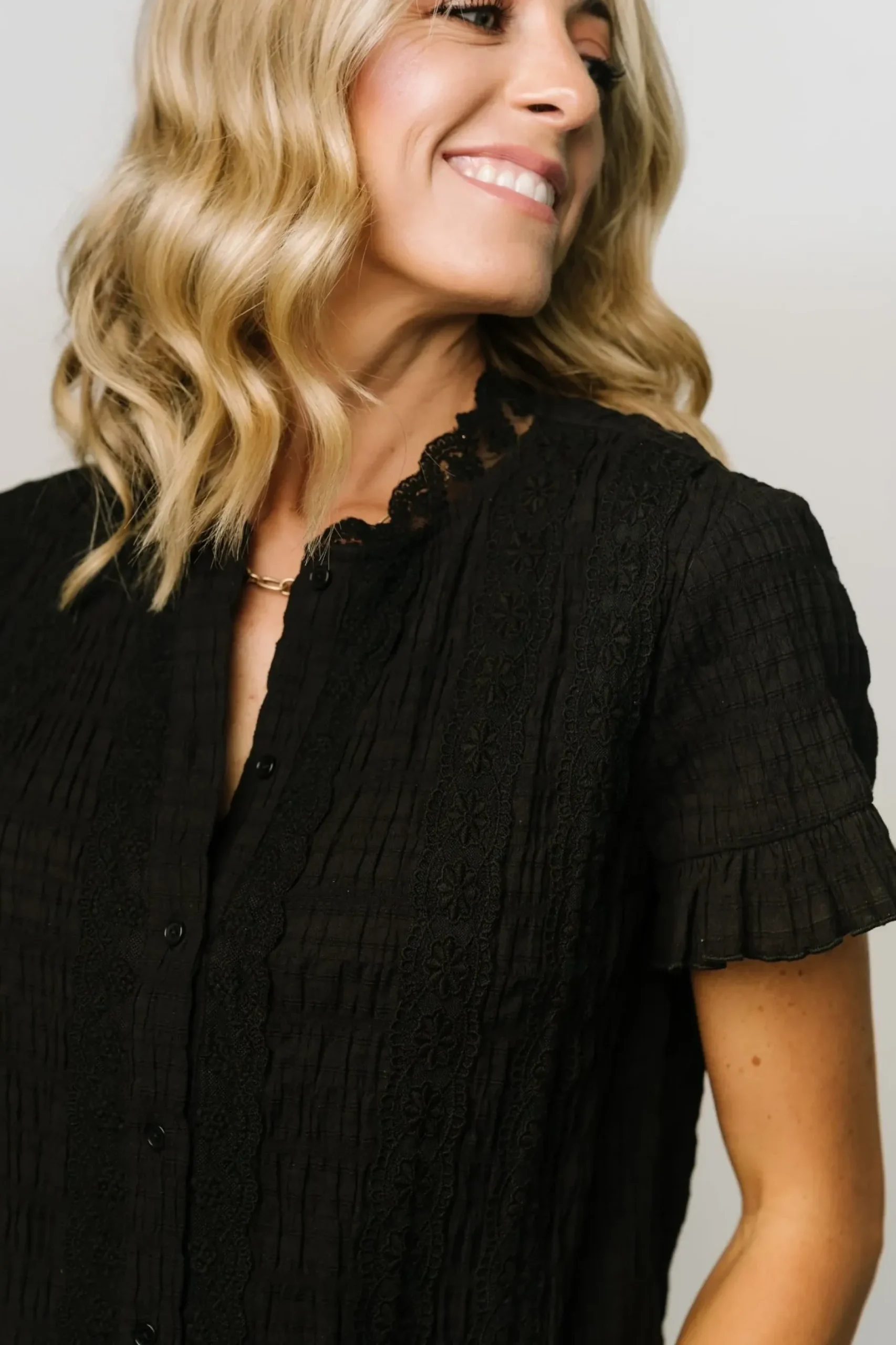 Baltic Born blouses + shirts|Zara Lace Top | Black