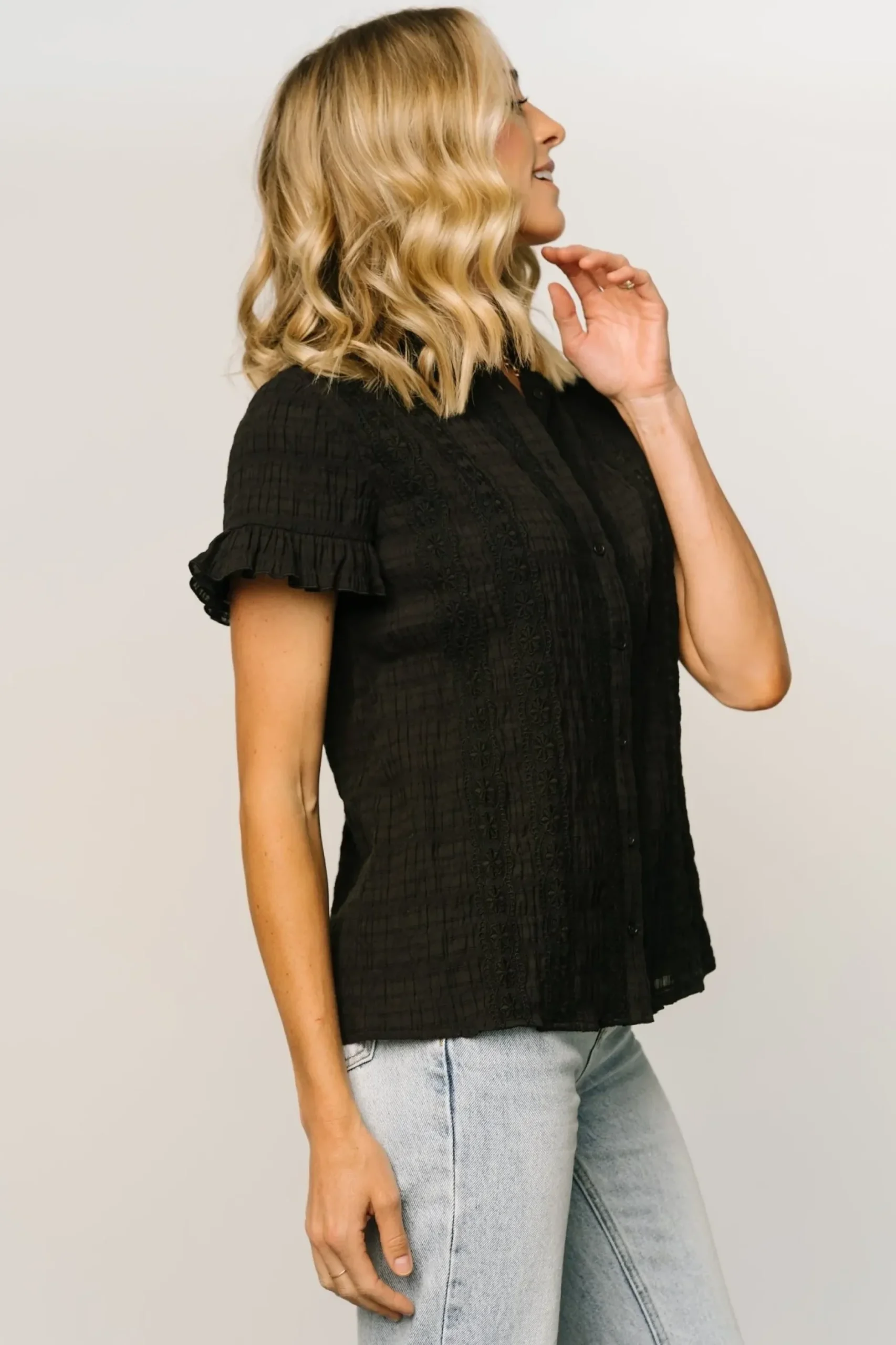 Baltic Born blouses + shirts|Zara Lace Top | Black