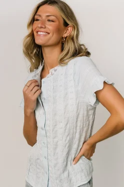 Baltic Born blouses + shirts|Zara Lace Top | Blue