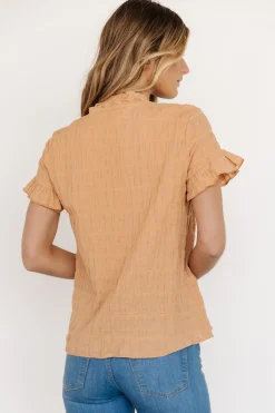 Baltic Born blouses + shirts|Zara Lace Top | Camel