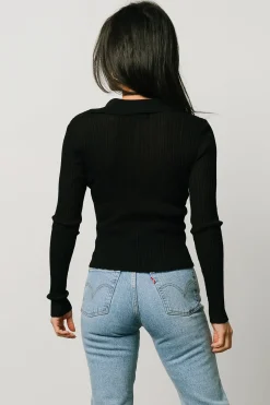 Baltic Born blouses + shirts|Zia Knit Top | Black