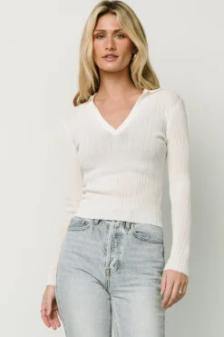 Baltic Born blouses + shirts|Zia Knit Top | Off White