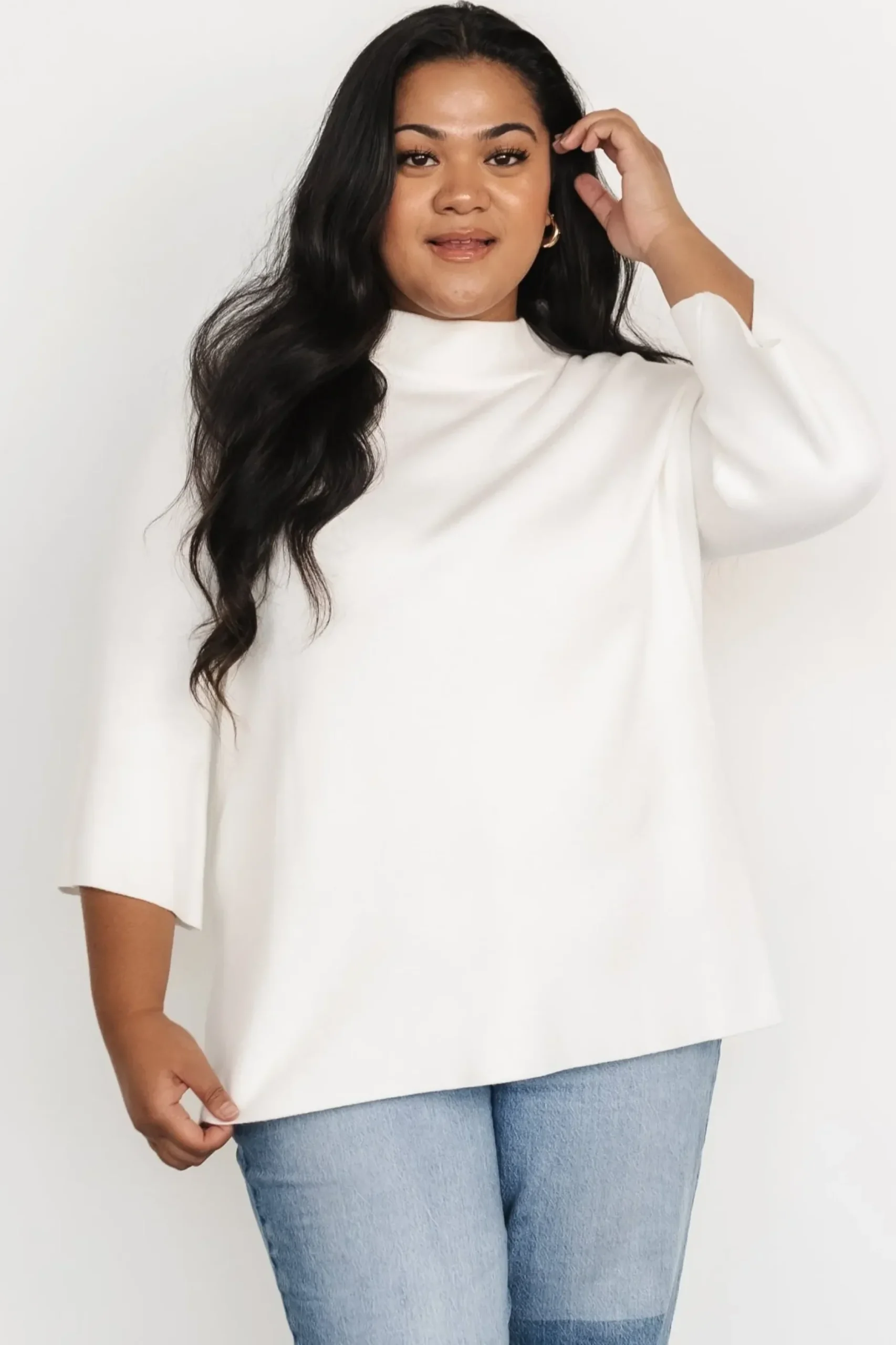 Baltic Born EXTENDED SIZING|Zola Bell Sleeve Sweater | Off White