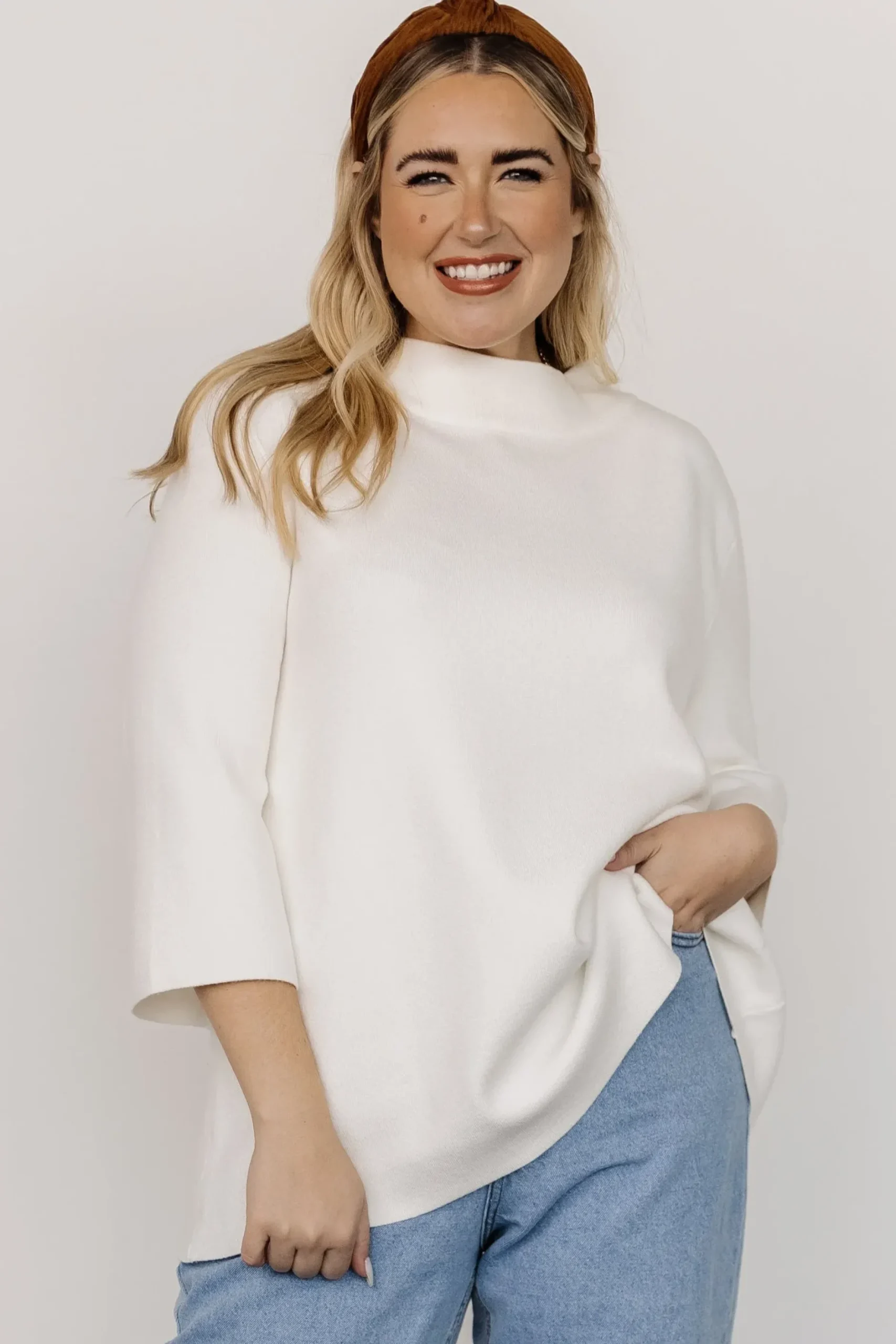 Baltic Born EXTENDED SIZING|Zola Bell Sleeve Sweater | Off White