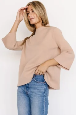 Baltic Born EXTENDED SIZING|Zola Bell Sleeve Sweater | Beige