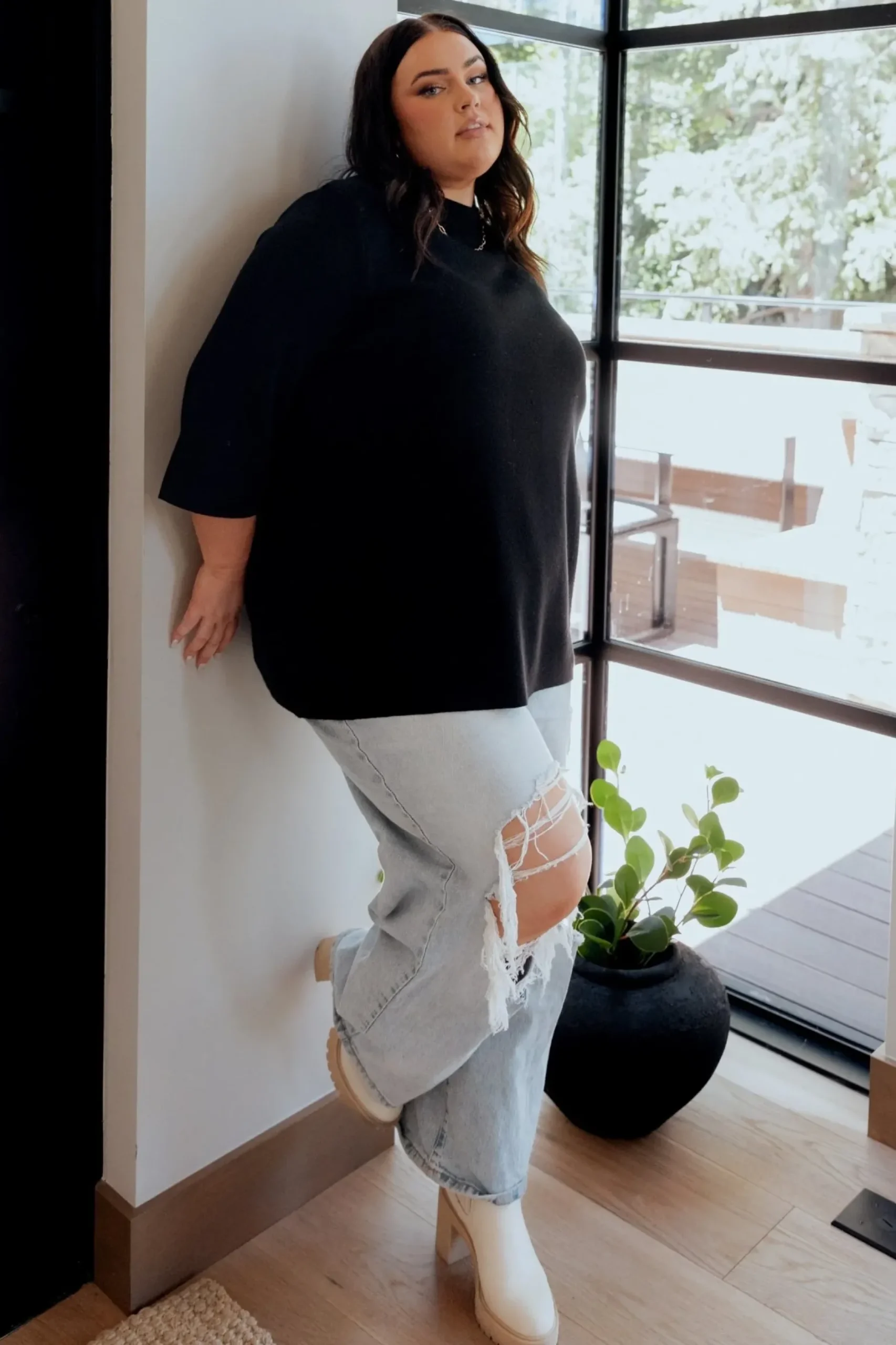 Baltic Born EXTENDED SIZING|Zola Bell Sleeve Sweater | Black