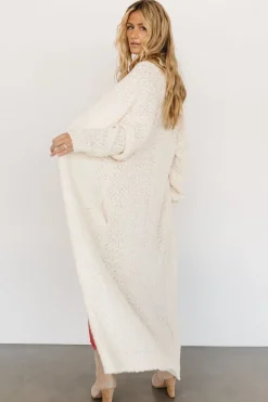 Baltic Born sweaters|cardigans|Zonda Long Cardigan | Cream