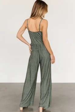 Baltic Born SALE|Zuri Tank Jumpsuit | Olive Stripe